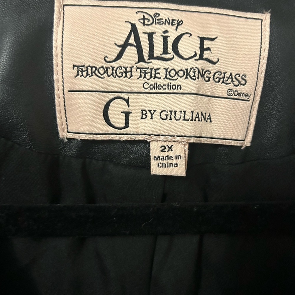 G by Giuliana Black Leather Jacket with Studded Alice Through the Looking Glass - Picture 10 of 11